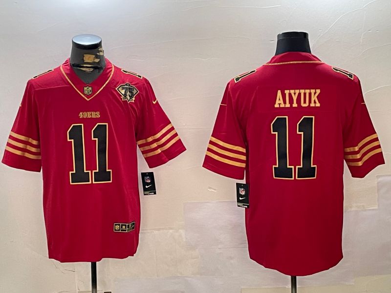 Men San Francisco 49ers 11 Aiyuk Red Gold 2024 Nike Limited NFL Jersey style 1230